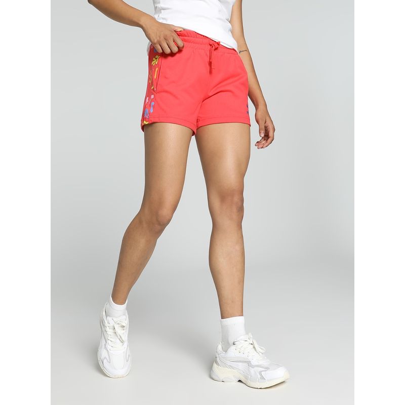 Puma Classics Graphic T7 Womens Red Shorts (M)