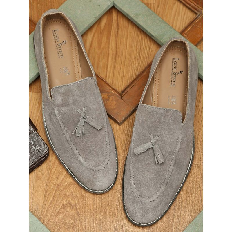 Grey tassel loafers sales mens