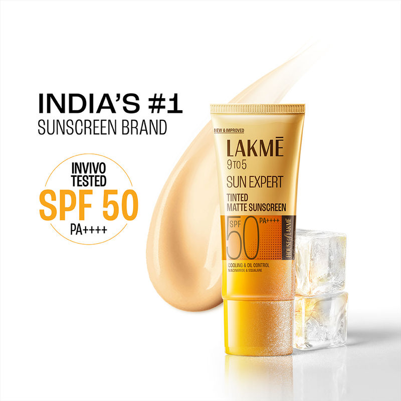 Lakme Sun Expert Tinted Sunscreen SPF 50 PA +++, Broad Spectrum UVA/B protection