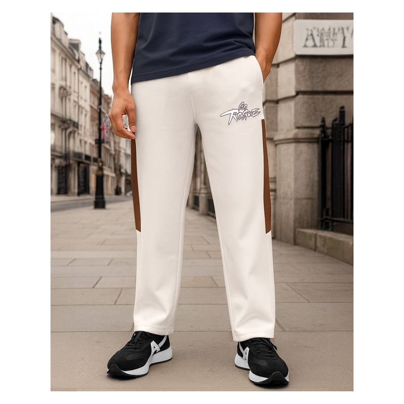 Bewakoof Men's Gardenia The Rogue Color Block Oversized Track Pants (S)