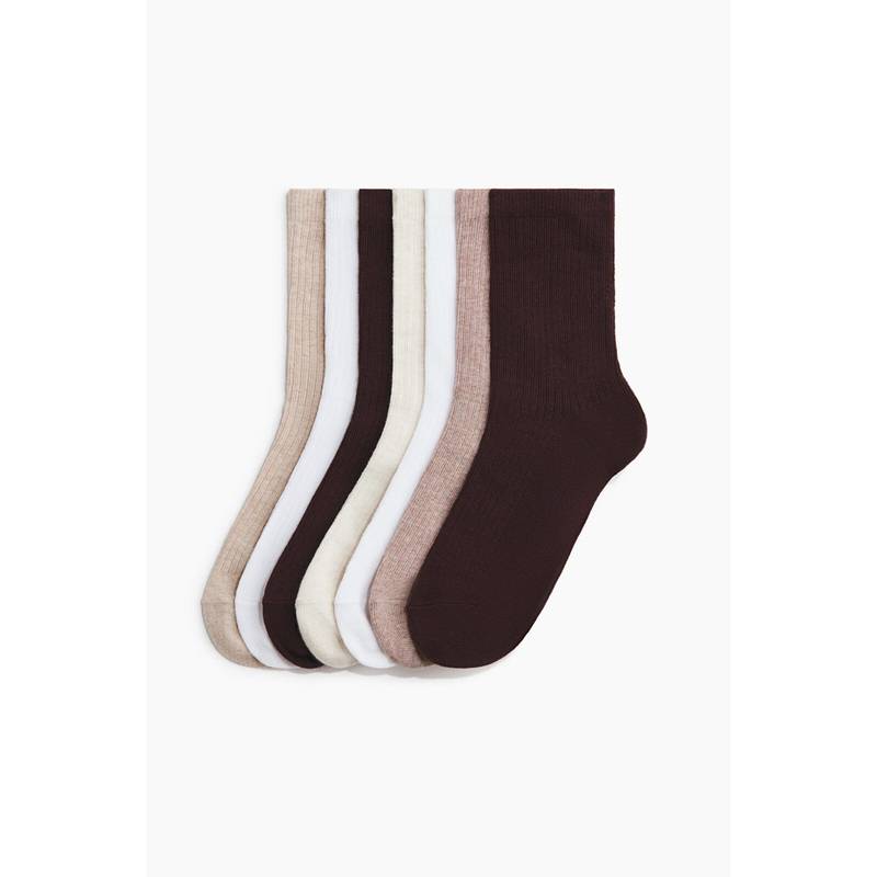 H&M Women Beige 7-Pack Socks (3-5)