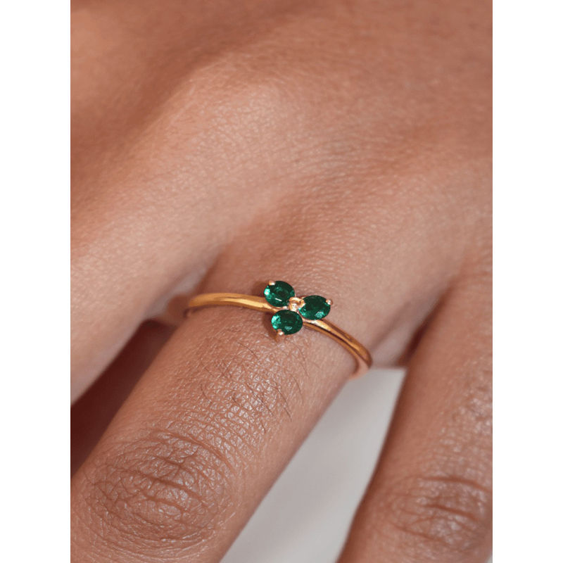 ANUSHKA JAIN JEWELLERY 925 Emerald Trio Ring Green (4)