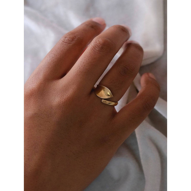 ANUSHKA JAIN JEWELLERY 925 Petal Wrap Ring Gold (4)