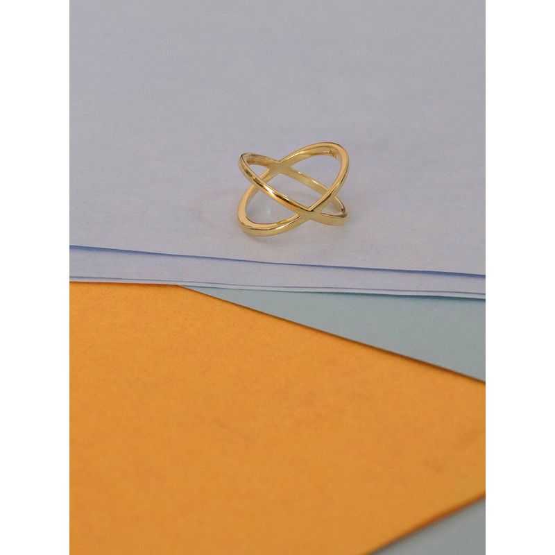 ANUSHKA JAIN JEWELLERY 925 Criss Cross Ring Gold (5)