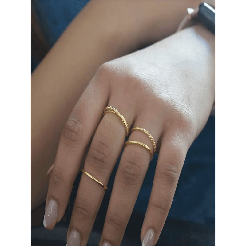 ANUSHKA JAIN JEWELLERY 925 Half Twisted Ring Gold (4)