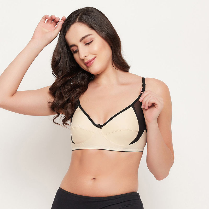 Clovia Non-Padded Non-Wired Full Cup Bra in Nude Colour - Cotton (32C)