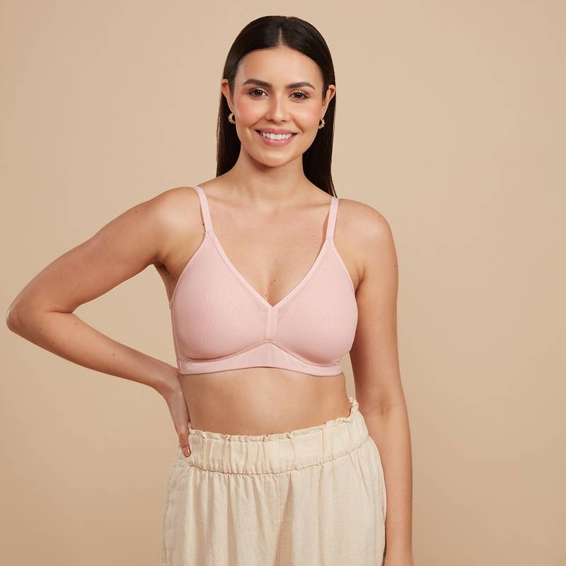 Nykd by Nykaa Ultimate Breathe Triangle T-shirt Bra - NYB226 Pink (36C)