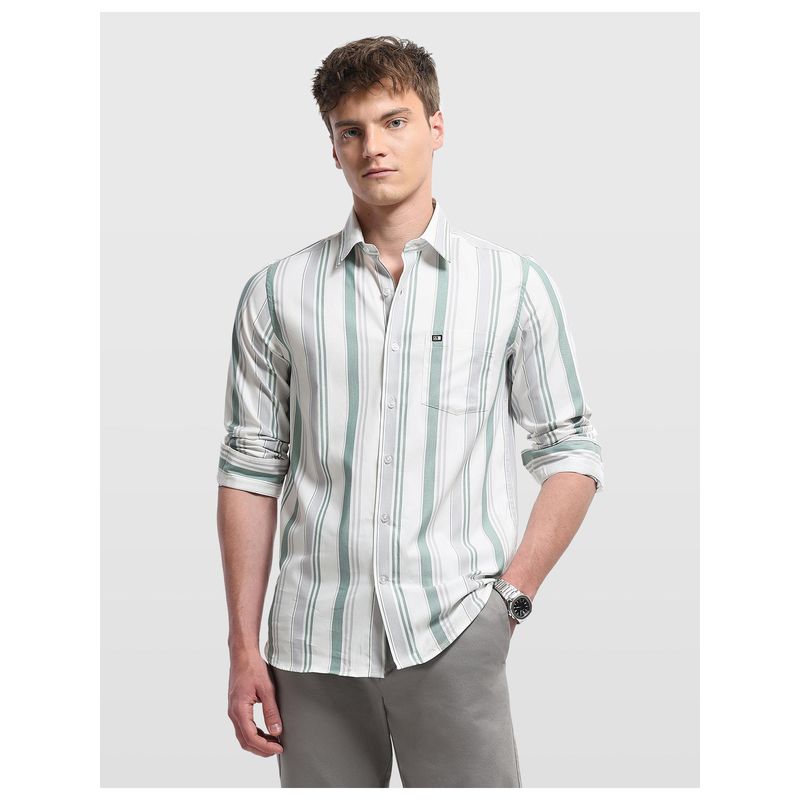 Arrow Sports Mens Vertical Striped Chelsea Slim Fit Shirt (40)