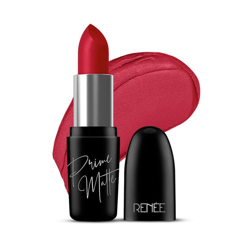 Renee Prime Matte Lipstick 02 Rustic Red, Lightweight & Long-Lasting, Vitamin E Infused