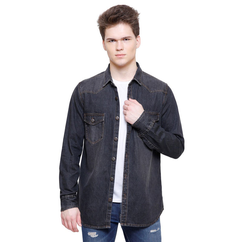 Southbay Mens Charcoal Grey Denim Shirt (M)