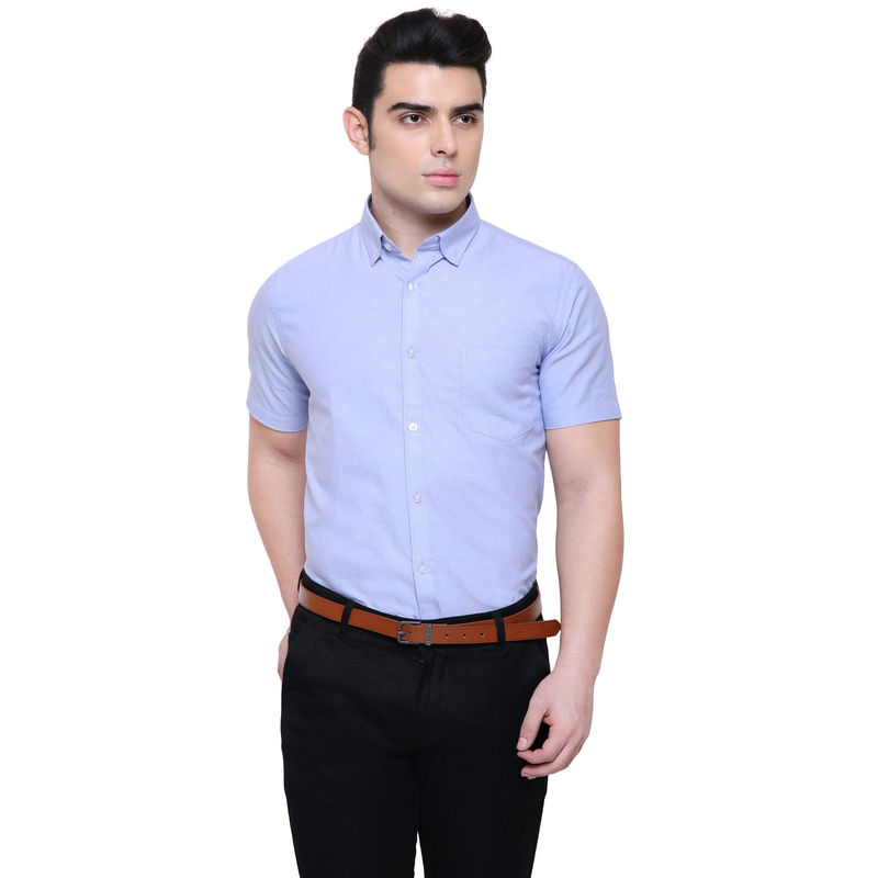 Southbay Mens Oxford Cotton Half Sleeve Formal Shirt (L)