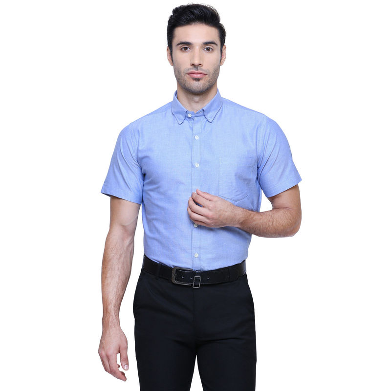 Southbay Mens Oxford Cotton Half Sleeve Formal Shirt (M)