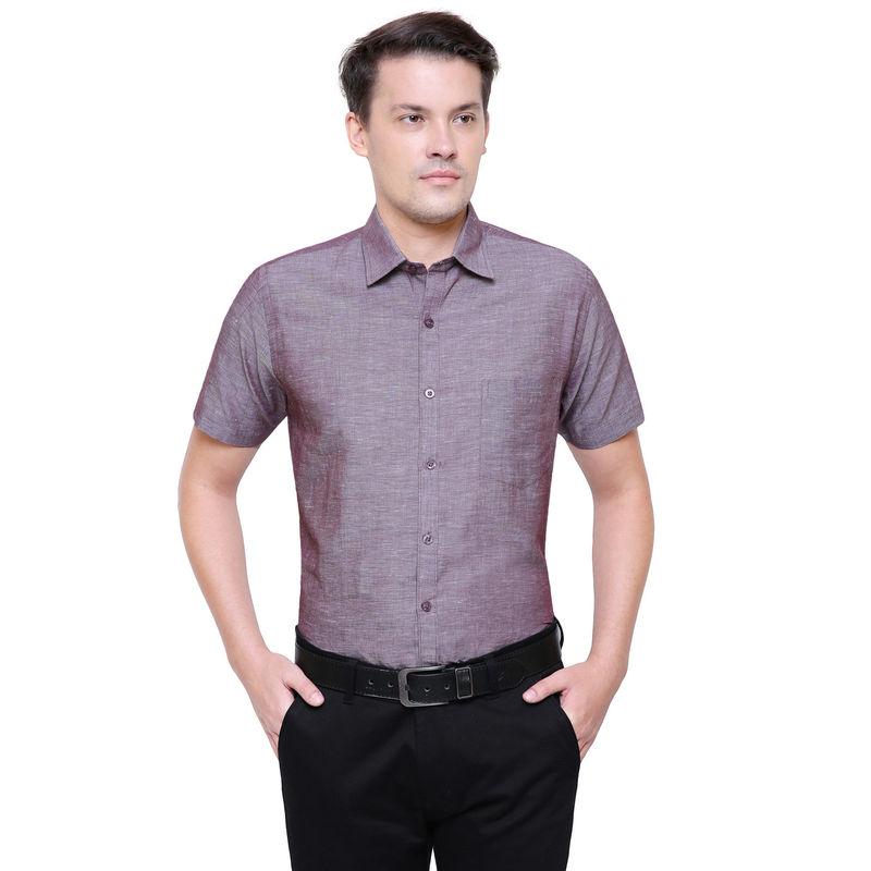 Southbay Mens Linen Cotton Half Sleeve Formal Shirt (M)