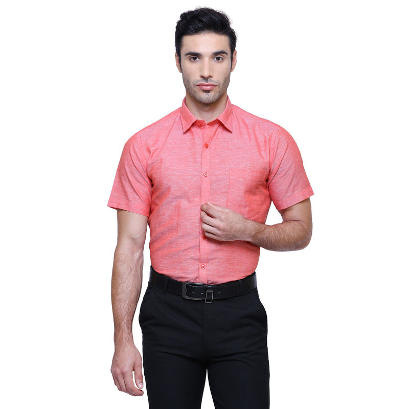 Southbay Mens Linen Cotton Half Sleeve Formal Shirt (M)