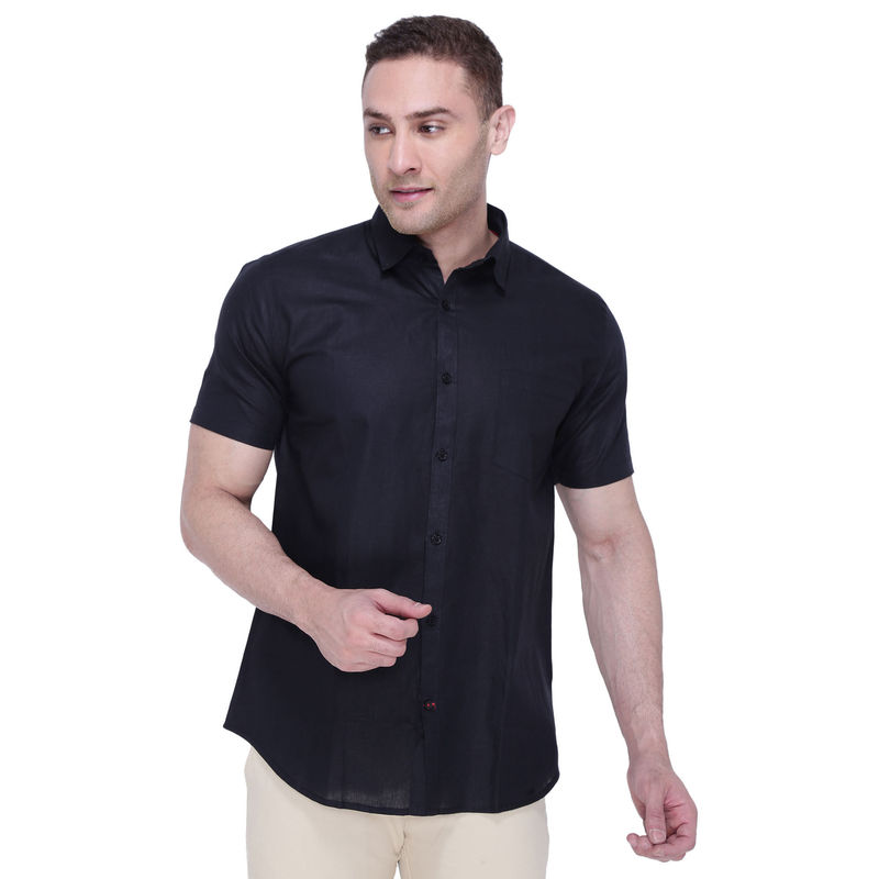 Southbay Mens Linen Cotton Half Sleeve Formal Shirt (M)