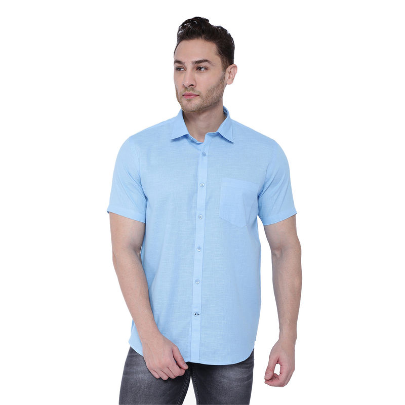 Southbay Mens Linen Cotton Half Sleeve Formal Shirt (M)