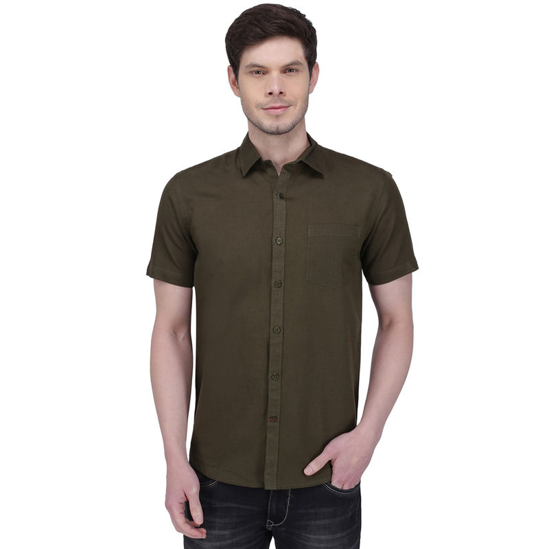 Southbay Mens Linen Cotton Half Sleeve Formal Shirt (M)