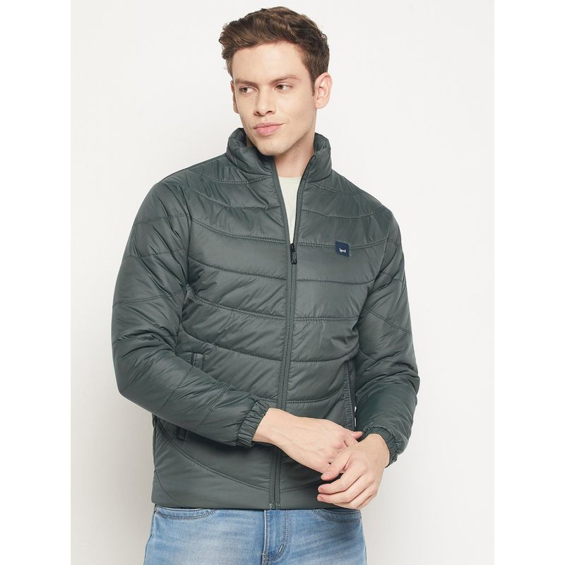 SPIRIT Mens Olive Solid Full Sleeve Jacket (2XL)