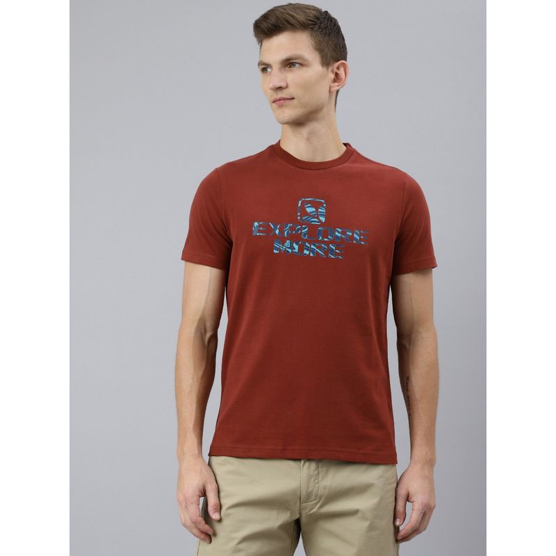 WOODLAND Red Printed T-Shirt (S)