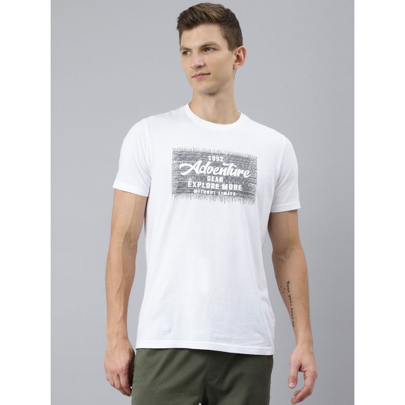 WOODLAND White Printed T-Shirt (S)