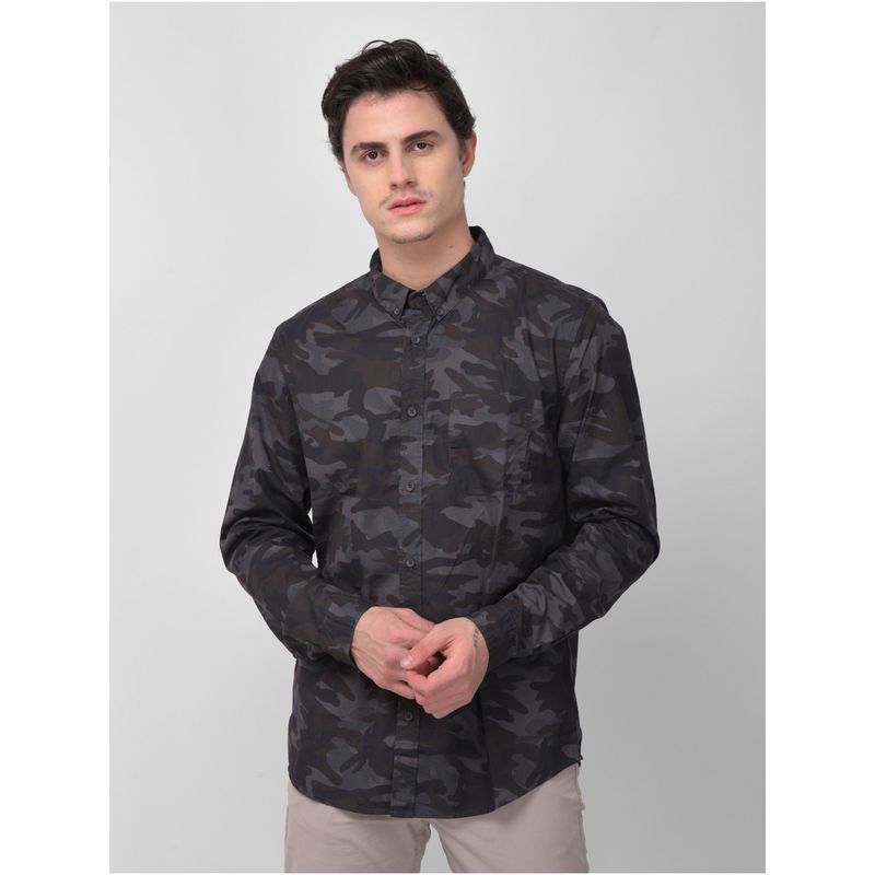 WOODLAND Camouflage Multi Color Casual Shirt (L)