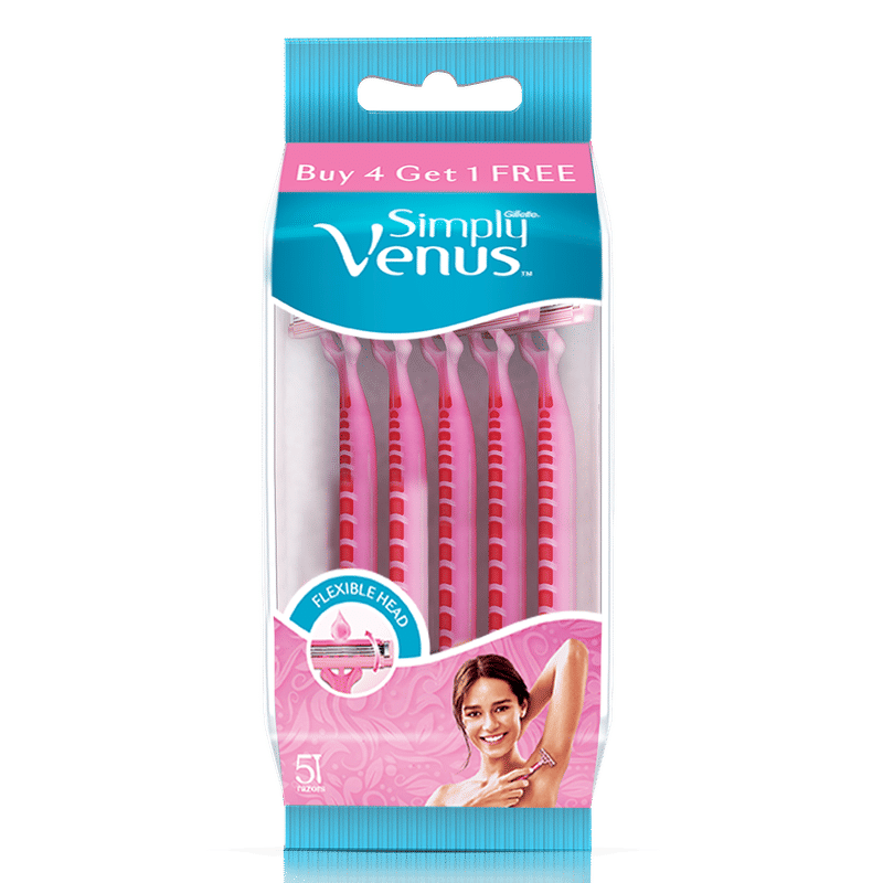 Gillette Simply Venus Hair Removal Razor for Women Buy 4 Get 1 Free