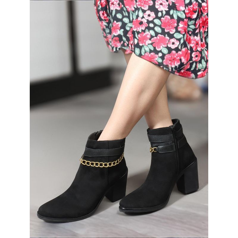 ELLE Black Outdoor Solid Women Winter Boot (EURO 36)