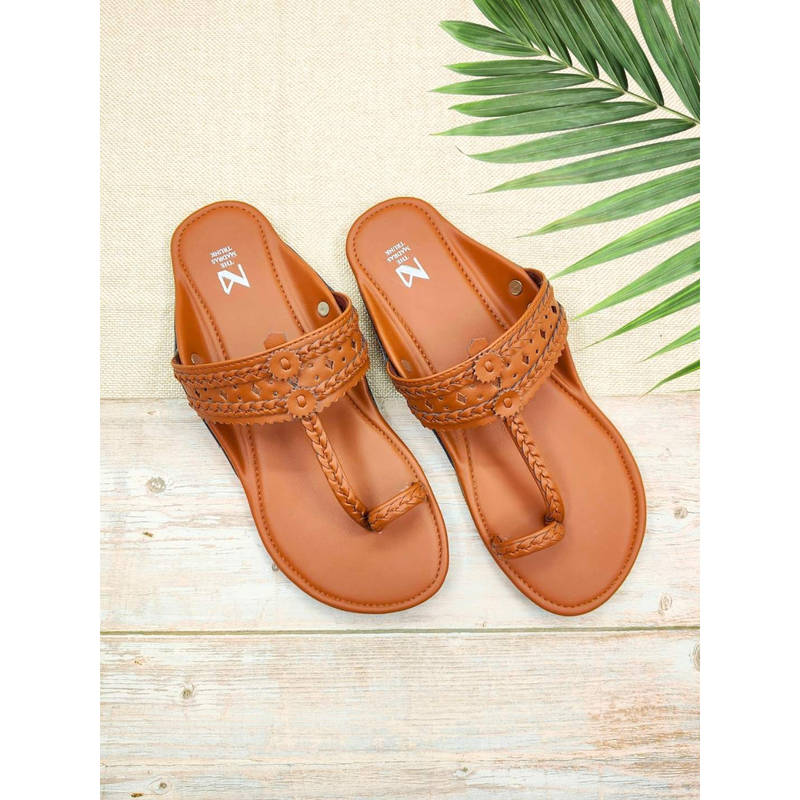 The Madras Trunk Women Haiku Festive Flat Kolhapuri Orange (EURO 36)