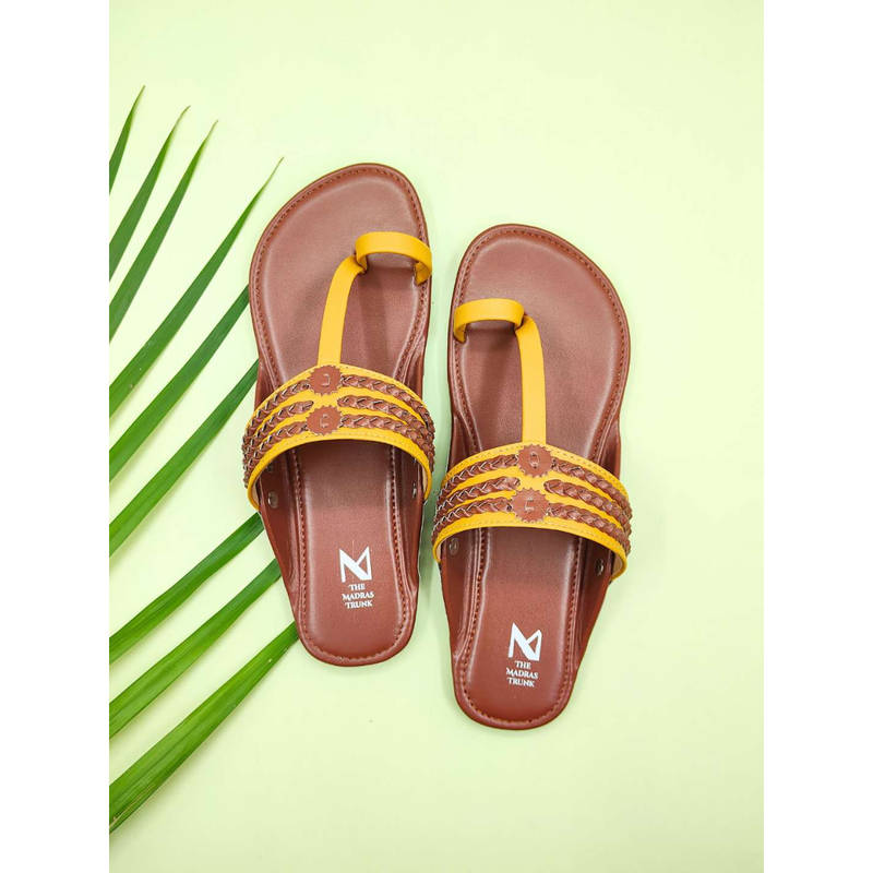 The Madras Trunk Women Haiku Festive Flat Kolhapuri Yellow (EURO 36)