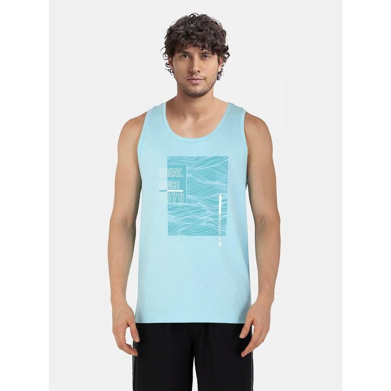 Jockey 9928 Men Super Combed Cotton Rich Graphic Printed Tank Top - Sea Angel (2XL)