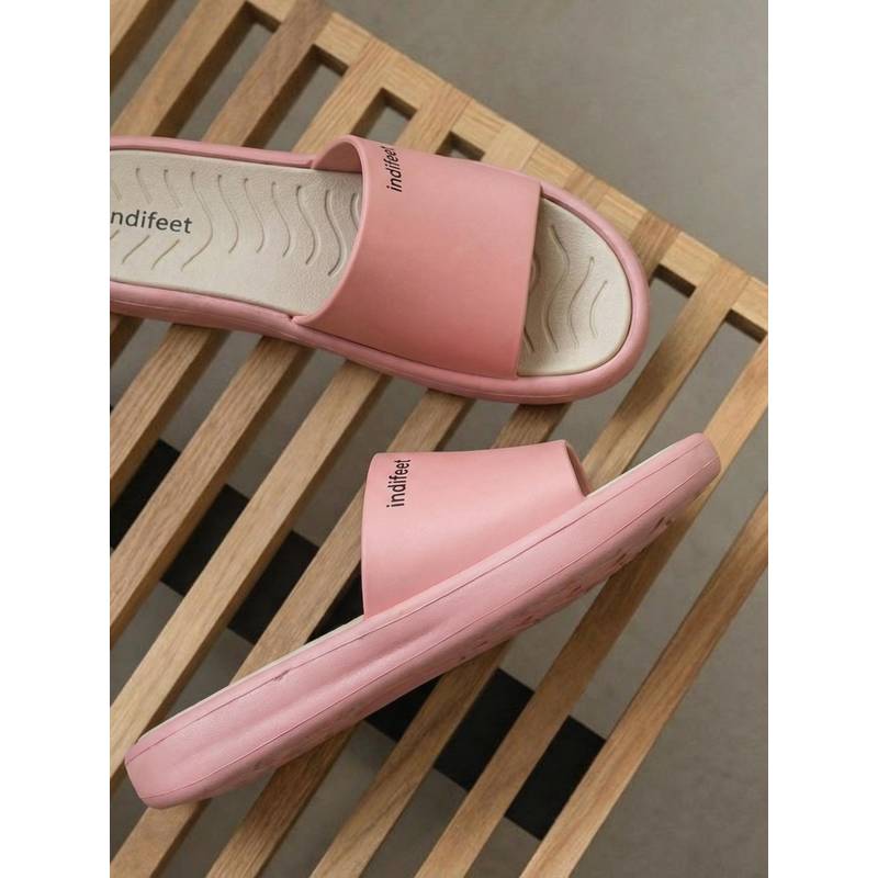Indifeet Peach Comfortable and Latest EVA Rubber Sliders (UK 6)
