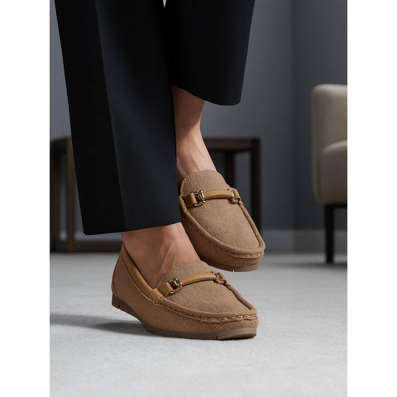 Indifeet Women Khaki Loafers (UK 3)