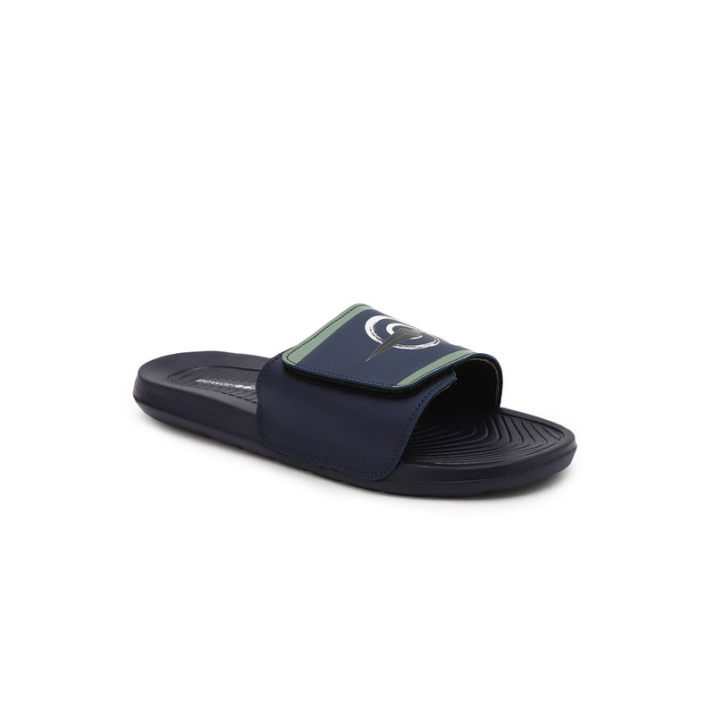 Bewakoof Men's Black & Blue Kakashi Origins Printed Velcro Sliders (UK 10)