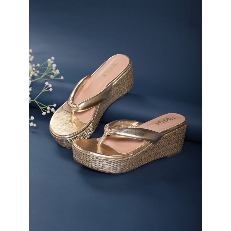 Truffle Collection Gold Solid Wedges (UK 3)