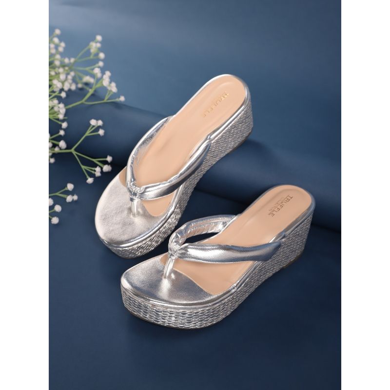 Truffle Collection Silver Solid Wedges (UK 3)