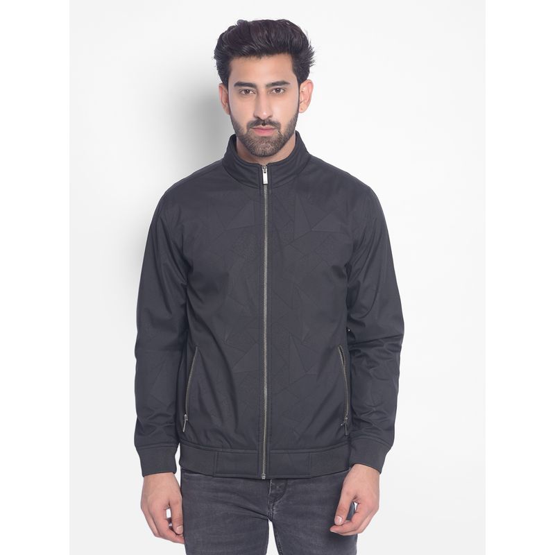 CRIMSOUNE CLUB Mens Black Printed Bomber Jacket (M)