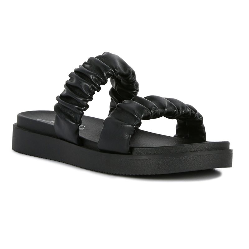 London Rag Pleated Black Sandals (EURO 40)