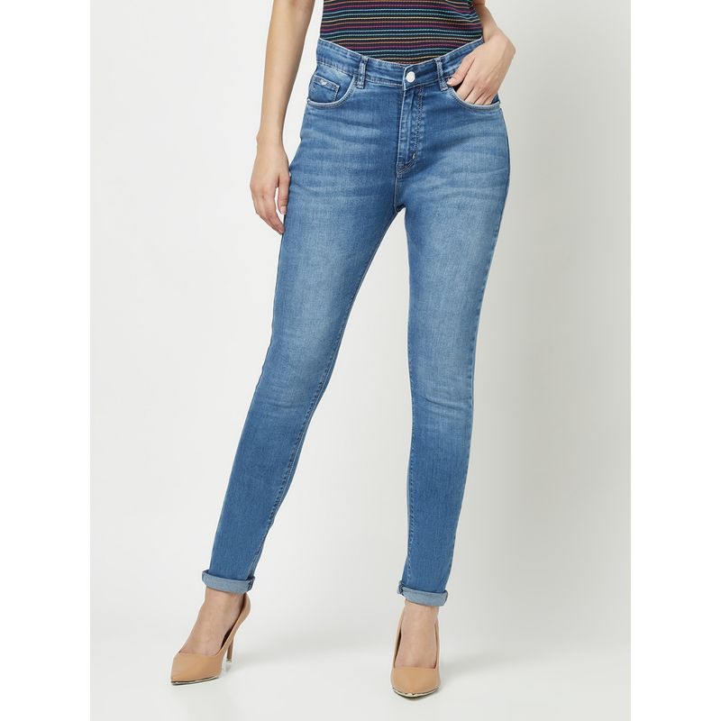CRIMSOUNE CLUB Women Light Stone Wash Blue Denims (30)