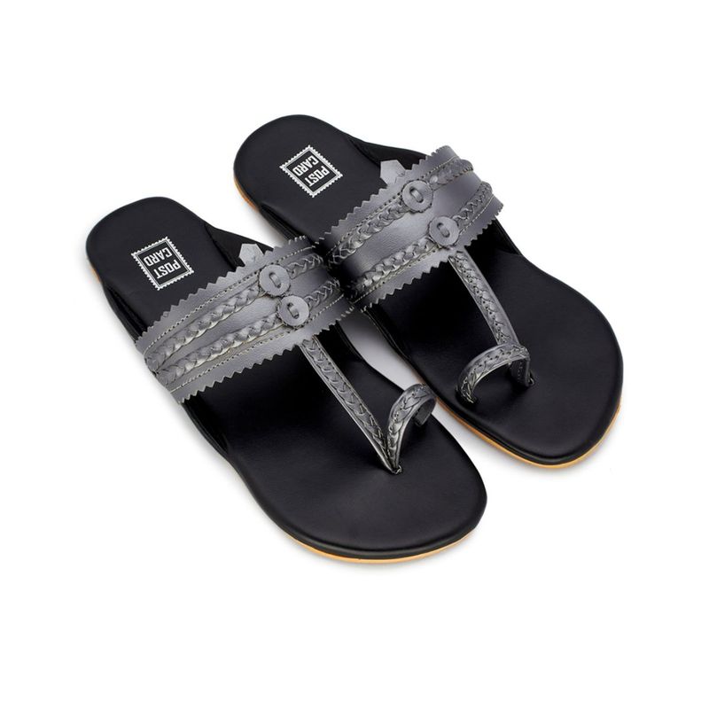 Post Card Solid Black Kolhapuris (EURO 38)