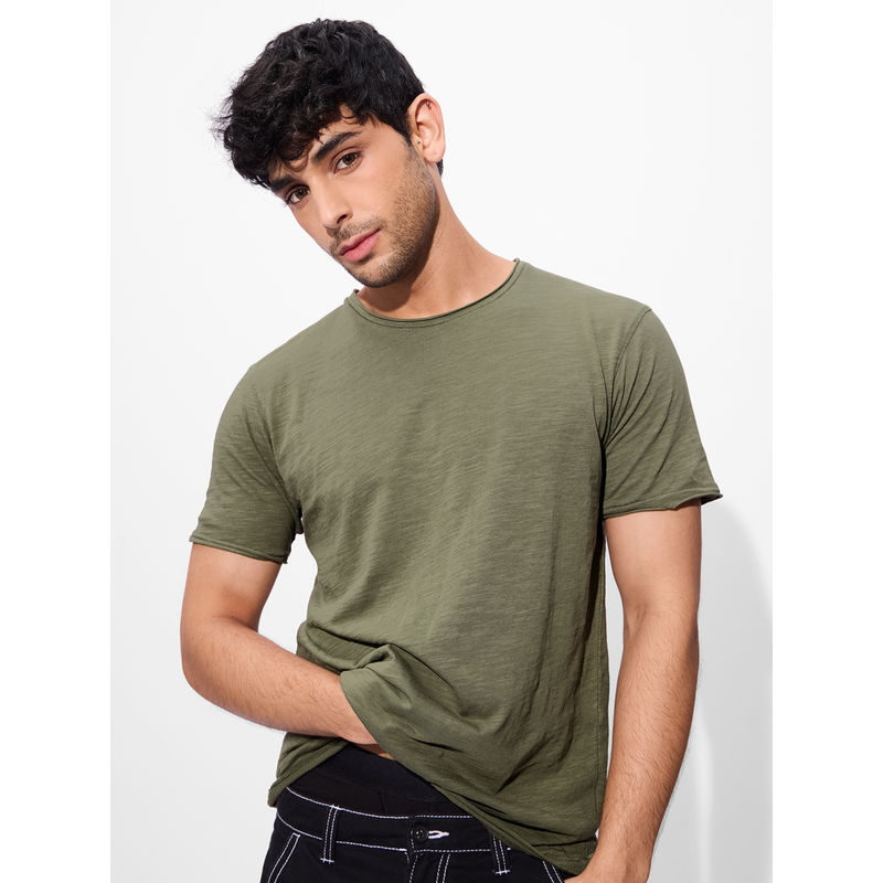 The Souled Store Rockstar Tee: Fern Green T-Shirt (S)
