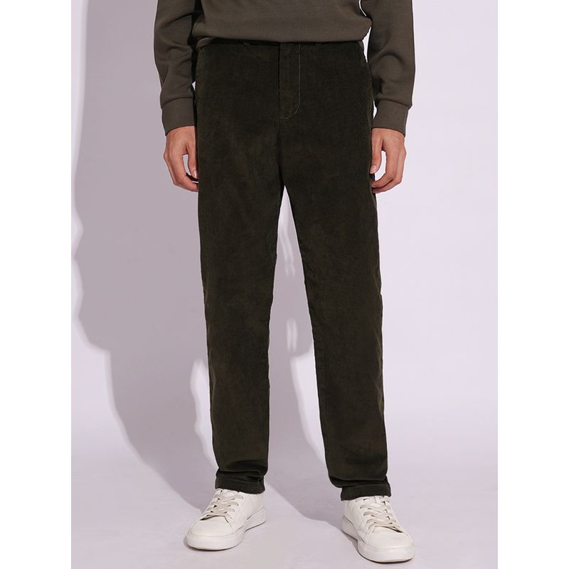 Selected Green Corduroy Straight Fit Pants (29)