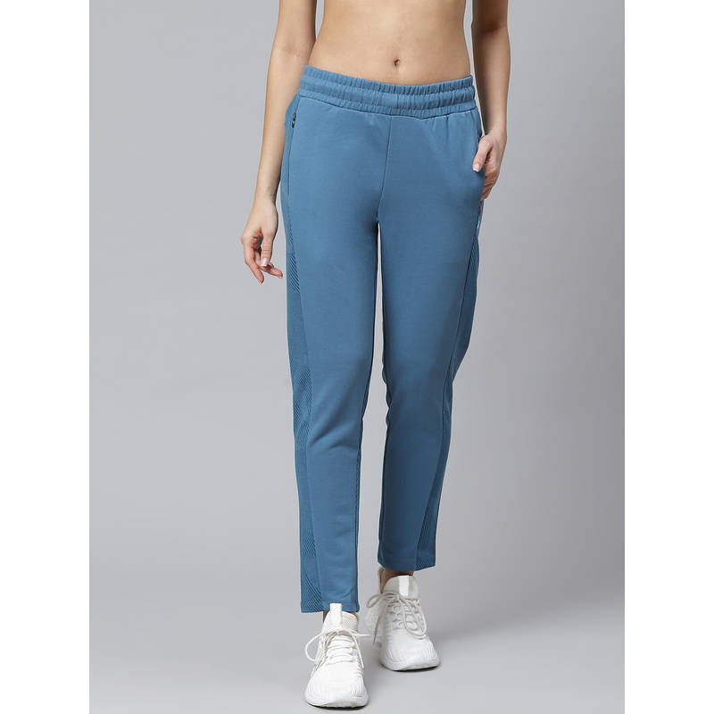 Alcis Women Blue Solid Slim Fit Track Pants (XS)
