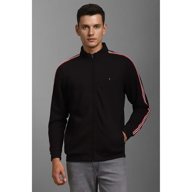 Louis Philippe Men Casual Black Textured Jacket (M)