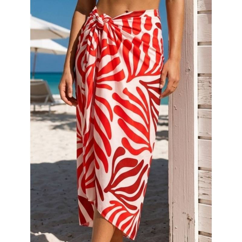 Addery Tropical Print Beach Sarong Wrap Cover-Up (XS)