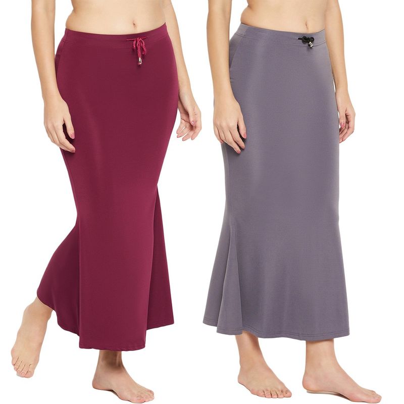 Secrets By ZeroKaata Pack Of 2 Assorted Mermaid Saree Shapewear Petticoat - Multicolor (XL)