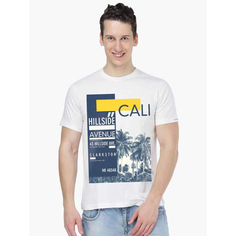 THREADCURRY Cali Creative Graphic Printed T-Shirt for Men (XL)
