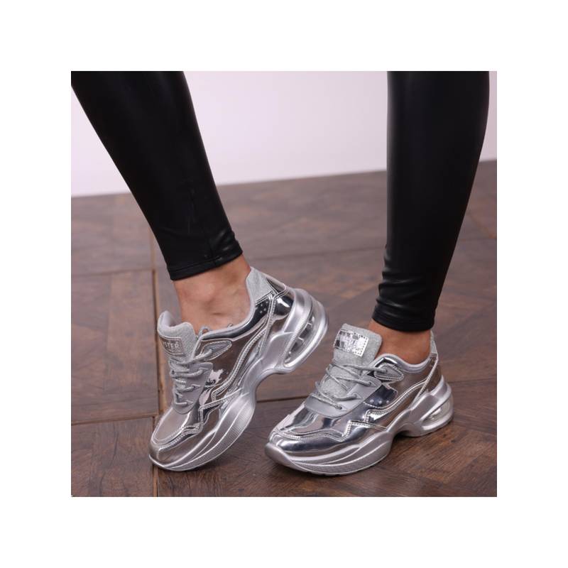 Hamster London Heli Silver Party Sneakers (UK 36)