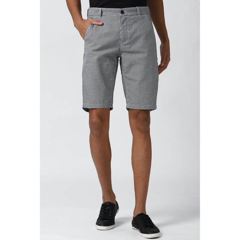 Peter England Men Grey Printed Regular Fit Casual Shorts (28)