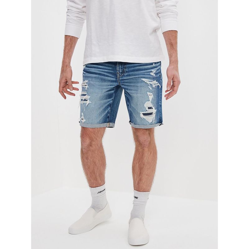 American Eagle Men Blue Air Flex+ 9 Inches Denim Shorts (30)