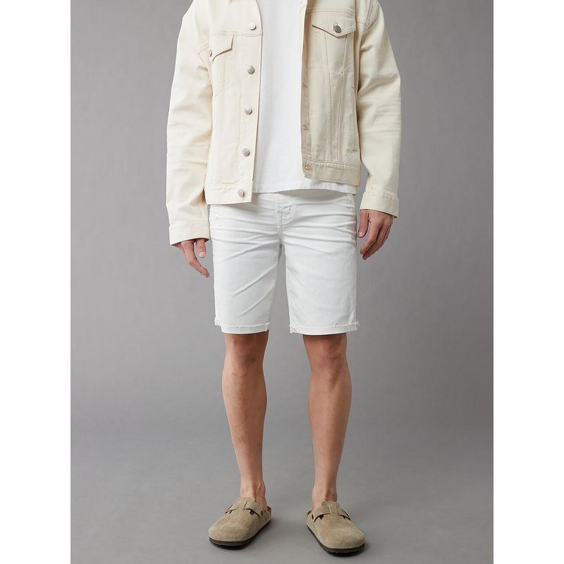 American Eagle Men White Air Flex+ 9 Inches Denim Shorts (34)